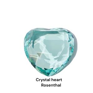 Rosenthal Crystal heart clear or turquoise  fantastic for a Valentine’s gift